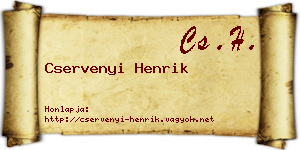 Cservenyi Henrik névjegykártya