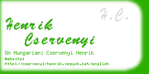 henrik cservenyi business card